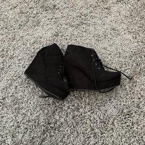 Faux suede booties